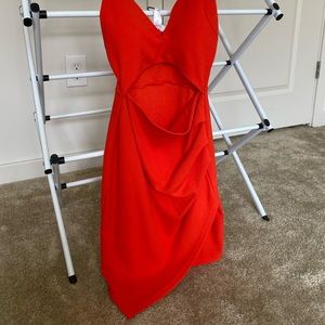 NWT Revamped fiery orange red mini dress